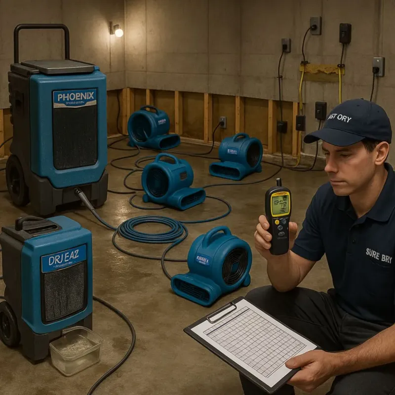 Structural Drying and Dehumidification process in Auburn, CA